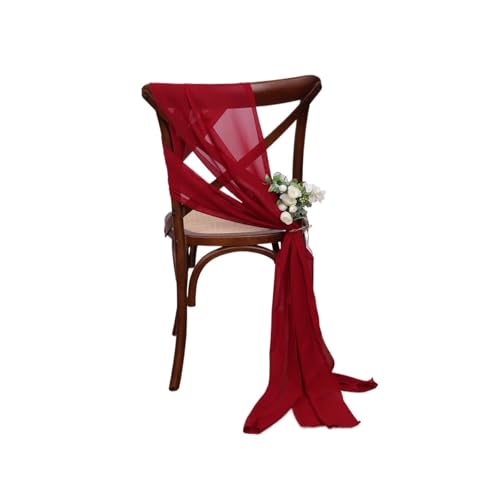 Stuhl Deko Hochzeit Weiße Stuhlschärpen, 10 Packungen, 17 x 250 cm, langer Gang, Hochzeit, Stuhlrückseite, Dekorationen, Stoff, transparenter Kirchen-Tüll, Stuhlvorhänge, große Menge(10pcs burgundy) Stuhl Deko Hochzeit Weiße Stuhlschärpen, 10 Packungen, 17 x 250 cm, langer Gang, Hochzeit, Stuhlrückseite, Dekorationen, Stoff, transparenter Kirchen-Tüll, Stuhlvorhänge, große Menge(10pcs burgundy) von GHHZML