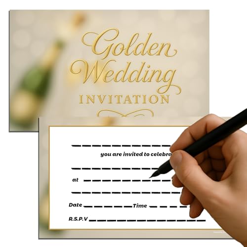 20 Stück Jubiläums-Partykarten mit Umschlägen, klassisches Design, einzigartiges 300 g/m² dickes Papier, 38,1 x 22,9 cm für reichlich Platz zum Schreiben 20 Stück Jubiläums-Partykarten mit Umschlägen, klassisches Design, einzigartiges 300 g/m² dickes Papier, 38,1 x 22,9 cm für reichlich Platz zum Schreiben von GHKJOK