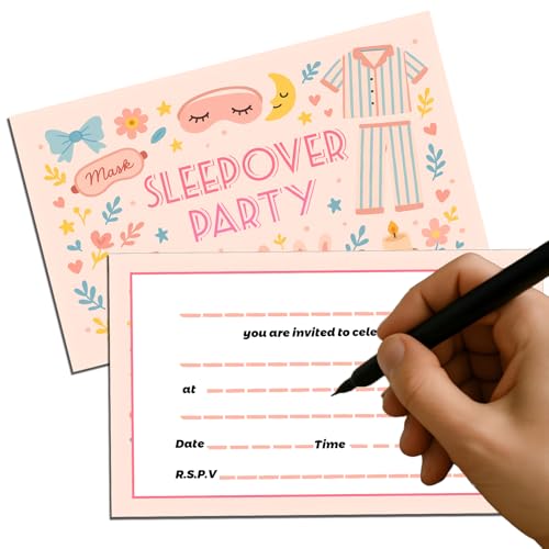 20 doppelseitige Party-Einladungen für Mädchen, buntes einzigartiges Design, 300 g/m², matter Karton, reichlich Platz zum Schreiben 20 doppelseitige Party-Einladungen für Mädchen, buntes einzigartiges Design, 300 g/m², matter Karton, reichlich Platz zum Schreiben von GHKJOK