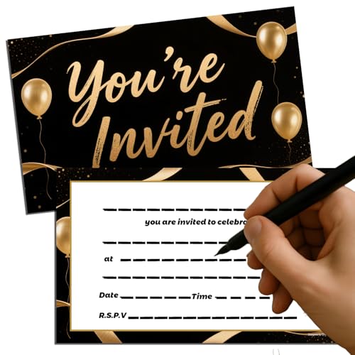 GHKJOK Party-Einladungen, Premium-Seidenkarton, 300 g/m², doppelseitiger Druck, elegantes Design für Hochzeiten, Jubiläen und Firmenveranstaltungen, 20 Stück von GHKJOK