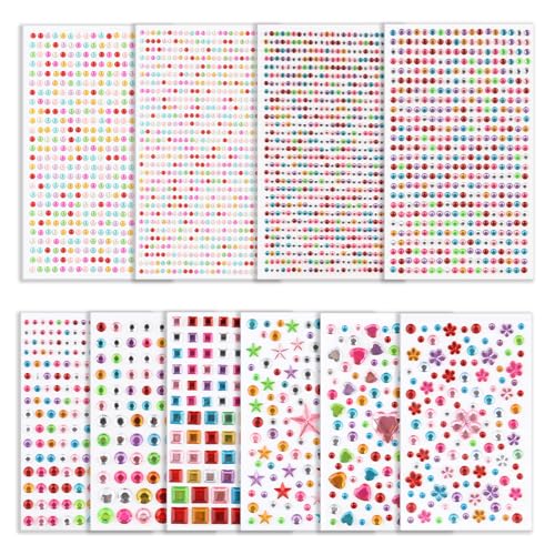 3169 Stück Selbstklebende Glitzersteine, Strasssteine Selbstklebend für Basteln & DIY-Deko, für Kinder & Erwachsene. Glitzersteine zum Basteln in Formen, für Gesicht, Nägel, Karten & Fotorahmen 3169 Stück Selbstklebende Glitzersteine, Strasssteine Selbstklebend für Basteln & DIY-Deko, für Kinder & Erwachsene. Glitzersteine zum Basteln in Formen, für Gesicht, Nägel, Karten & Fotorahmen von GHLAECM