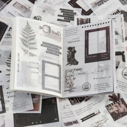 40 Blatt Journal Sticker, Scrapbook Stickers Set, Vintage Washi Papier Scrapbooking Aufkleber Buch, DIY Scrapbook Zubehör für Journaling, Fotoalbum, Kalender und Notizbuch (movie) von GHLAECM