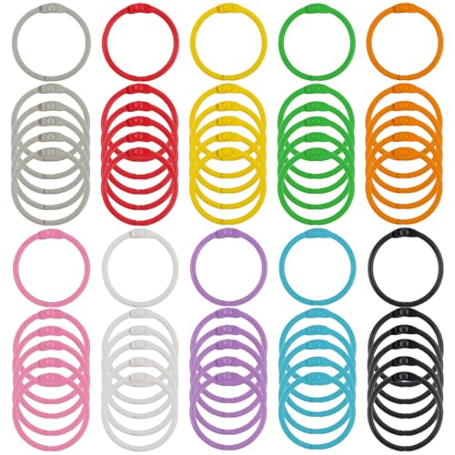 60 Stück Buchringe, Buchbinderinge Bunt, Binderinge Metall 30mm, Binder Ringe, Ringbindung, Karteikarten Ringe, Heftringe, Lose Blatt Verbinder Ringe, für Handwerk, Schlüsselringe, Karteikarten 60 Stück Buchringe, Buchbinderinge Bunt, Binderinge Metall 30mm, Binder Ringe, Ringbindung, Karteikarten Ringe, Heftringe, Lose Blatt Verbinder Ringe, für Handwerk, Schlüsselringe, Karteikarten von GHLAECM