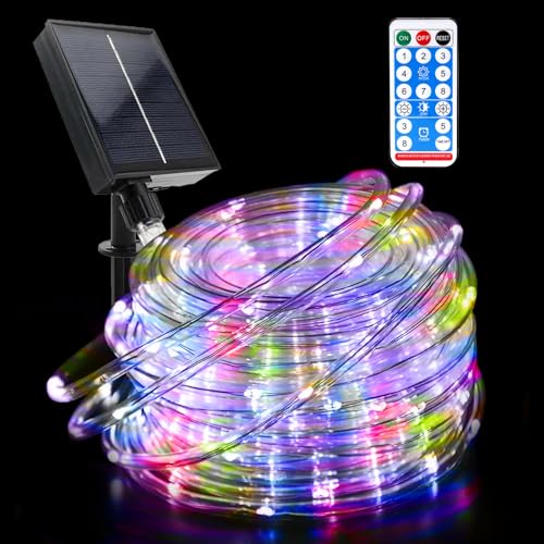 GHONLZIN Solar LED Lichterkette Garten,Wasserdichte Solar lichtschlauch 22 Meter 8 Modi 200 LED Lichtschlauch Lichterkettev mit Fernbedienung für Hochzeit,Party und Weihnachten Dekorationen GHONLZIN Solar LED Lichterkette Garten,Wasserdichte Solar lichtschlauch 22 Meter 8 Modi 200 LED Lichtschlauch Lichterkettev mit Fernbedienung für Hochzeit,Party und Weihnachten Dekorationen von GHONLZIN