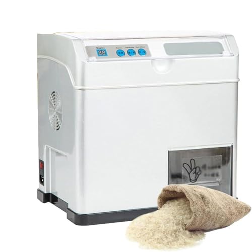 Automatischer Reiskleieabscheider,500W automatischer Schäler for Weizengetreide mit ausziehbarer Box und zwei Geschwindigkeitseinstellungen, elektrische Reismühle und- schälmaschine,for Keimreis von GHRERTX
