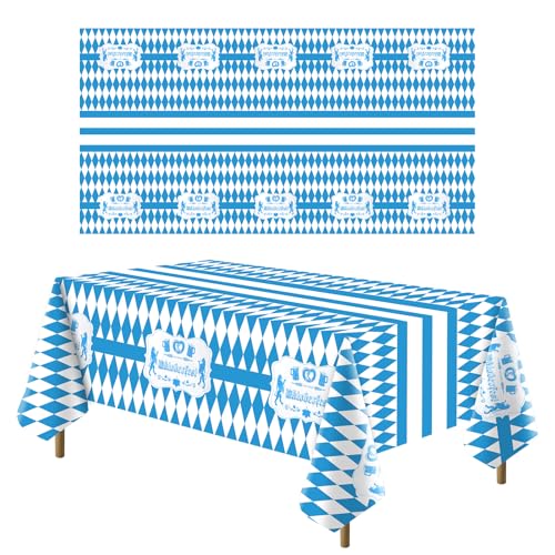 GHVACZS 2 Stück Oktoberfest Tischdecke, 137 x 274 cm Bayerische Tischdecke, Blau Weiß Tischdecke Oktoberfest, Geeignet für die Dekoration Einer Oktoberfest Party GHVACZS 2 Stück Oktoberfest Tischdecke, 137 x 274 cm Bayerische Tischdecke, Blau Weiß Tischdecke Oktoberfest, Geeignet für die Dekoration Einer Oktoberfest Party von GHVACZS