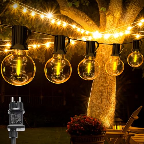 GIACOMO 10M Lichterkette Außen Strom, Dimmbar Timer LED Outdoor Lichterkette Glühbirnen, 15+1 Warmweiß G40 Glühbirnen Plastik, IP44 Wetterfest Lichterketten Aussen für Garten, Balkon, Party, Terrasse GIACOMO 10M Lichterkette Außen Strom, Dimmbar Timer LED Outdoor Lichterkette Glühbirnen, 15+1 Warmweiß G40 Glühbirnen Plastik, IP44 Wetterfest Lichterketten Aussen für Garten, Balkon, Party, Terrasse von GIACOMO