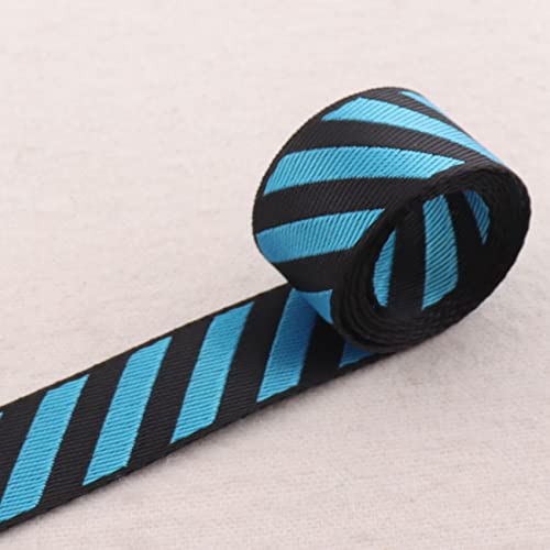 1 Zinch Nylon Gurtband Fluoreszierende Blaue Schwarze weiche gestreifte Gurtband 25mm Ribbon Bag Geldbörse Gurte Totes Gürtel Bandgriff Umreifen von GIAMA