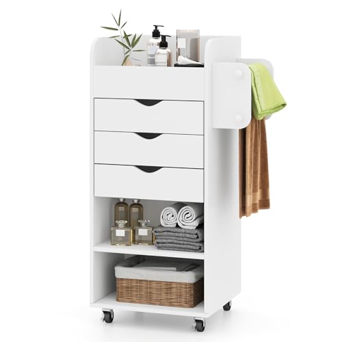 GIANTEX Rollcontainer, Aktenschrank mit Rollen, 3 Schubladen & 2 Ablagen, Schubladenbox aus Holz, Schubladenschrank für Büro, Home-office & Wohnzimmer GIANTEX Rollcontainer, Aktenschrank mit Rollen, 3 Schubladen & 2 Ablagen, Schubladenbox aus Holz, Schubladenschrank für Büro, Home-office & Wohnzimmer von GIANTEX