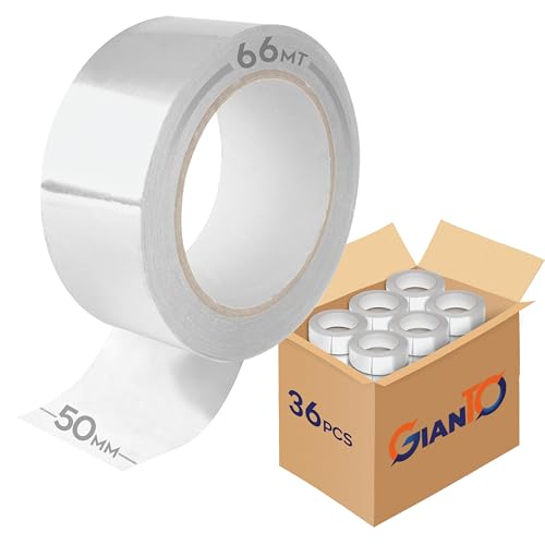 GIANTO 36 Rollen transparentes Klebeband – 50 mm x 66 m Rolle für Pakete, Kartons, Umzug, Verpackung, Versand, reißfest, Made in Italy (Set 36 Stück) von GIANTO