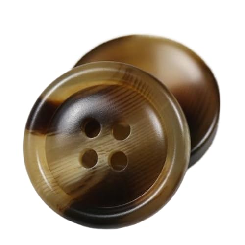 GIAYEU Knöpfe for Annähen, 10 Stück extra große runde Harzknöpfe mit Vier-Augen-Design for Mäntel und Anzüge(Brown,20 mm) von GIAYEU