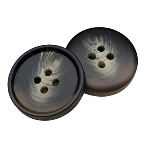 GIAYEU Knöpfe for Annähen, Harzknöpfe for Mäntel und Anzüge – Mattes Vierlochmuster, 10 Stück(Black,18 mm) von GIAYEU