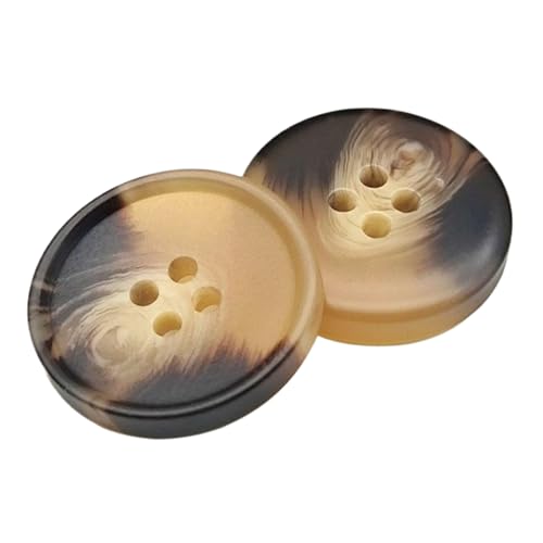 GIAYEU Knöpfe for Annähen, Harzknöpfe for Mäntel und Anzüge – Mattes Vierlochmuster, 10 Stück(Brown,20 mm) von GIAYEU