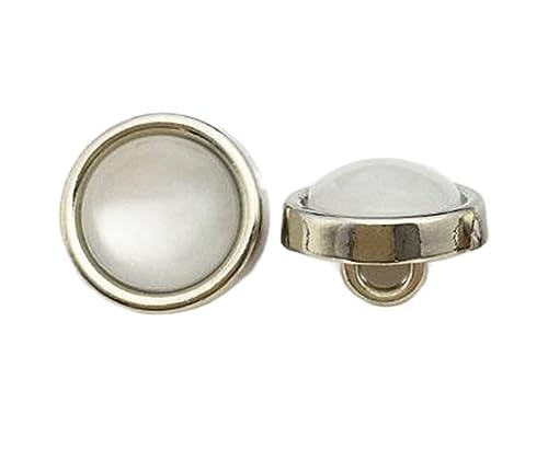 GIAYEU Knöpfe for Annähen, Perlmutthemd mit Goldbesatzknöpfen, 6 Stück(Silver,10mm) von GIAYEU