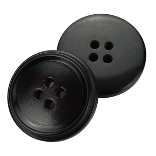 GIAYEU Knöpfe for Annähen, Schwarze Knöpfe mit transparenten Polstern for Mäntel, Anzüge und Hosen, 10 Stück(Color 15,25mm) von GIAYEU