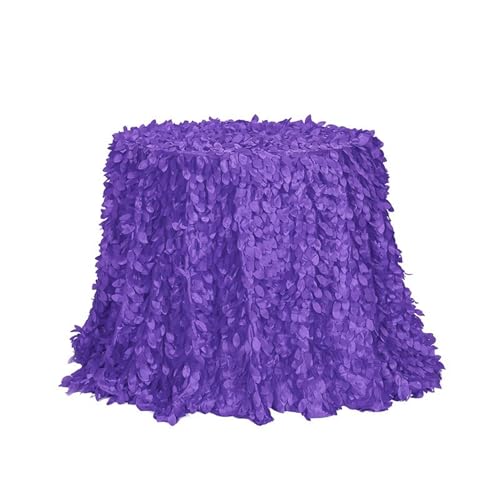 GIBZ Runde Tischdecke aus 3D Blumenstoff, Satin Kuchentischdecke, Elegante Deko Tischdecken für Hochzeit Geburtstag Party, Lila, 305x305cm von GIBZ