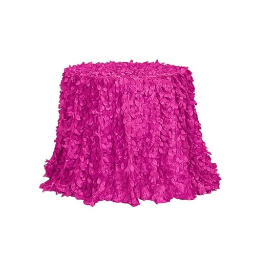 GIBZ Runde Tischdecke aus 3D Blumenstoff, Satin Kuchentischdecke, Elegante Deko Tischdecken für Hochzeit Geburtstag Party, Rosé, 228x228cm von GIBZ