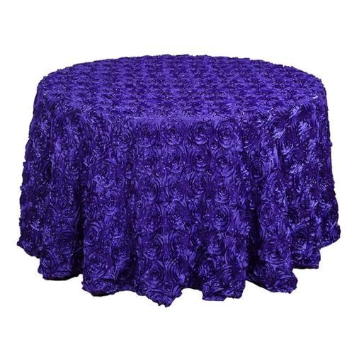 GIBZ Runde Tischdecke aus Blumenstoff, 3D Tischdecken aus Satin für Kuchen, Elegante für Hochzeit Geburtstag Party, Lila, 120x120cm von GIBZ