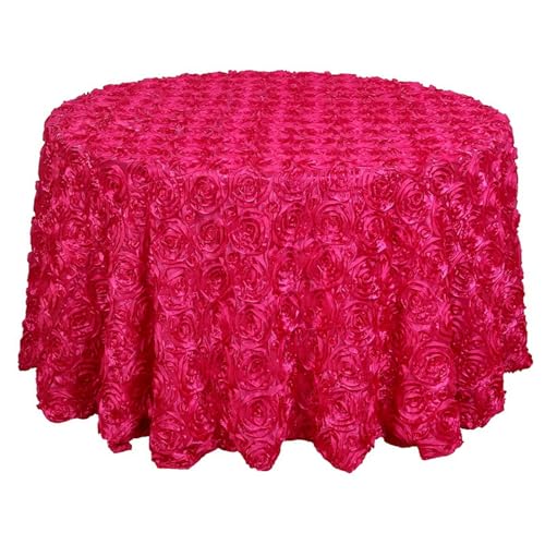 GIBZ Runde Tischdecke aus Blumenstoff, 3D Tischdecken aus Satin für Kuchen, Elegante für Hochzeit Geburtstag Party, Rosé, 160x160cm von GIBZ