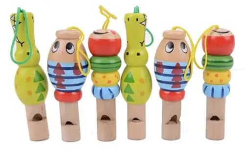 GICO Pfeife für Kinder aus Holz Mitgebsel 6 Trompeten Tiere- farbig Sortiert - Tröten aus Holz - 7941 von GICO