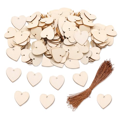 GIDWRIY 100 Stück Holzherzen Deko,Holzherzen zum Beschriften Mit Loch,Kleine Holzanhänger Herz Naturholzscheiben,Streudeko Herzen,Hochzeitsdeko Tischdeko,Geschenkanhänger Holz Herzen für Handwerk GIDWRIY 100 Stück Holzherzen Deko,Holzherzen zum Beschriften Mit Loch,Kleine Holzanhänger Herz Naturholzscheiben,Streudeko Herzen,Hochzeitsdeko Tischdeko,Geschenkanhänger Holz Herzen für Handwerk von GIDWRIY