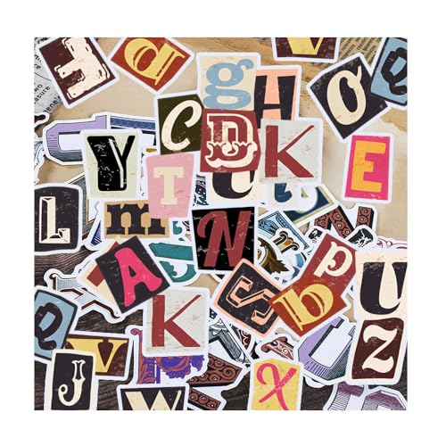 GIDWRIY 208 Pcs Selbstklebende Buchstaben Sticker,Aufkleber Buchstaben zum Kleben,Klebebuchstaben zum Aufkleben,Letter Stickers Scrapbook,HandyhüLle Stickers Alphabet Vintage für Fotoalbum für DIY von GIDWRIY