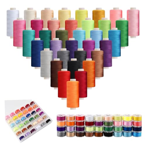 GIDWRIY 400 Yard 36 Farbigen Nähgarne für Nähmaschinen Faden,Nähmaschinengarn,Sewing Machine Thread Set,Overlockgarn,Creativ Nähfaden Sortiment,Allesnäher Garn,Nähfaden,Stickgarn,Embroidery Floss GIDWRIY 400 Yard 36 Farbigen Nähgarne für Nähmaschinen Faden,Nähmaschinengarn,Sewing Machine Thread Set,Overlockgarn,Creativ Nähfaden Sortiment,Allesnäher Garn,Nähfaden,Stickgarn,Embroidery Floss von GIDWRIY
