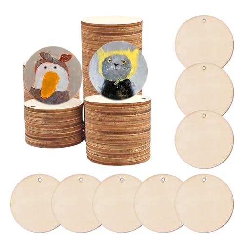 GIDWRIY 50 Stück Runde Holzscheiben mit Loch 30 mm,Naturholzscheiben zum Basteln Kleine,Runde Dünne Holzplatten,Holzplättchen Blanko,Holztafeln zum Bemalen,Holzanhänger,Holz Rohling für DIY Handwerk GIDWRIY 50 Stück Runde Holzscheiben mit Loch 30 mm,Naturholzscheiben zum Basteln Kleine,Runde Dünne Holzplatten,Holzplättchen Blanko,Holztafeln zum Bemalen,Holzanhänger,Holz Rohling für DIY Handwerk von GIDWRIY