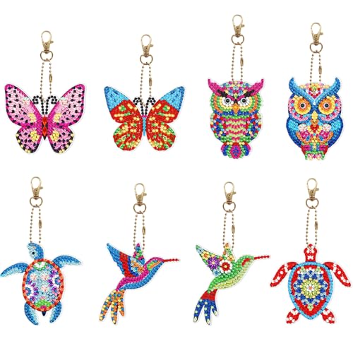 Diamond Painting Keychains Set - 8Pcs Diamant Painting Bilder Tier Design, 5d Diamant Painting, Vogel Eule Schildkröte Schmetterling Enthalten Diamond Painting Keychains Set - 8Pcs Diamant Painting Bilder Tier Design, 5d Diamant Painting, Vogel Eule Schildkröte Schmetterling Enthalten von GIEEU