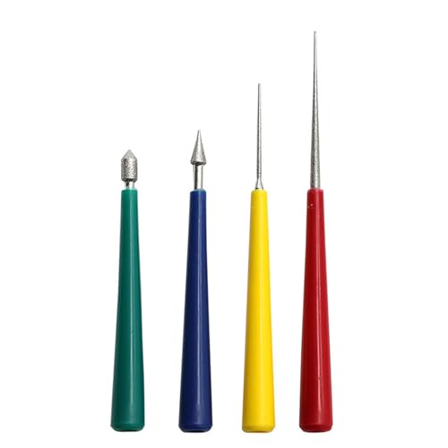 GIFELA Perlenreibahle mit Diamantspitze, Perlenöffner, handgefertigte Reibahle, Bohrwerkzeuge für Holzkunst und Handwerk, Kristallschmuck Werkzeug, 4 Stück von GIFELA