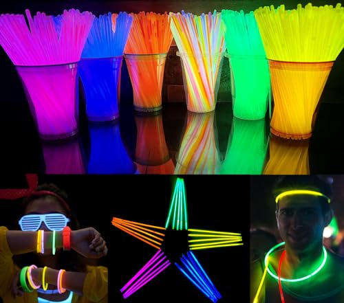 GIFTEXPRESS Leuchtstäbe, 20,3 cm, verschiedene Farben, Leuchtstab-Armbänder, leuchtende Halsketten für Neon-Partygeschenke, Geburtstagsparty, 4. Juli, Halloween-Partyzubehör, Fußball-Partyzubehör GIFTEXPRESS Leuchtstäbe, 20,3 cm, verschiedene Farben, Leuchtstab-Armbänder, leuchtende Halsketten für Neon-Partygeschenke, Geburtstagsparty, 4. Juli, Halloween-Partyzubehör, Fußball-Partyzubehör von GIFTEXPRESS