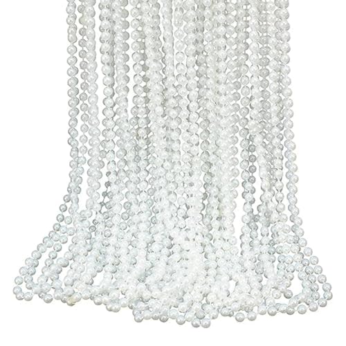 GiftExpress 24 Stück 7 mm weiße Perlenketten, Großpackung Kunstperlenketten, Mardi Gras Perlenketten für Hochzeit, Geburtstag, Teeparty, Gatsby-Themen-Dekorationen GiftExpress 24 Stück 7 mm weiße Perlenketten, Großpackung Kunstperlenketten, Mardi Gras Perlenketten für Hochzeit, Geburtstag, Teeparty, Gatsby-Themen-Dekorationen von GIFTEXPRESS