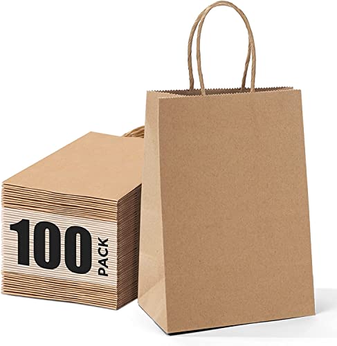 GIFTSAY 100stk Papiertüten mit Henkel Klein Braun 15X8X21cm, Geschenktüten für Hochzeitsfeier, Einkaufstüten, Einzelhandelswarentüten und Geburtstags GIFTSAY 100stk Papiertüten mit Henkel Klein Braun 15X8X21cm, Geschenktüten für Hochzeitsfeier, Einkaufstüten, Einzelhandelswarentüten und Geburtstags von GIFTSAY