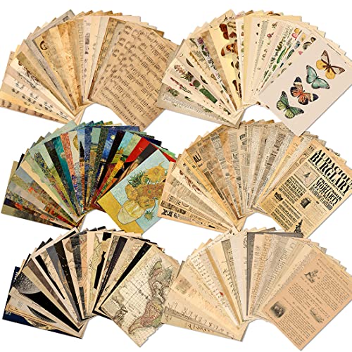 GIFTSFARM 150 Blatt Scrapbooking-Papier, ästhetisches Vintage-Scrapbooking-Zubehör-Pack, Ephemera für Junk-Tagebuch, niedliches Notizbuch, Schreibwaren-Tagebuch-Kit, Wandcollage-Kit, Vintage-Dekor GIFTSFARM 150 Blatt Scrapbooking-Papier, ästhetisches Vintage-Scrapbooking-Zubehör-Pack, Ephemera für Junk-Tagebuch, niedliches Notizbuch, Schreibwaren-Tagebuch-Kit, Wandcollage-Kit, Vintage-Dekor von GIFTSFARM