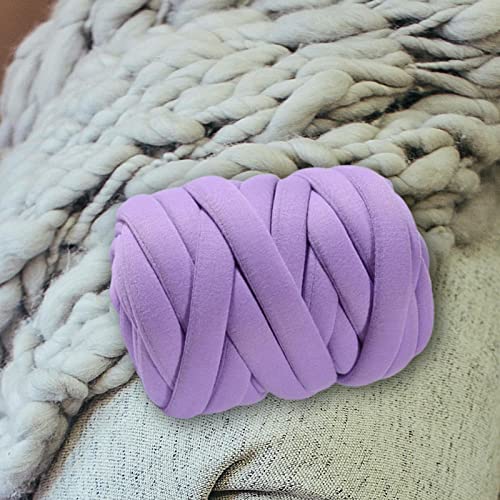 Chunky Yarn 250 g grobes Garn, waschbar, superweiches Handstrickgarn, Jumbo-Röhrengarn for Armstricken, Häkeln, DIY, Wurfkissen, Haustierbett, Decke(Light Violet) von GIJMZY