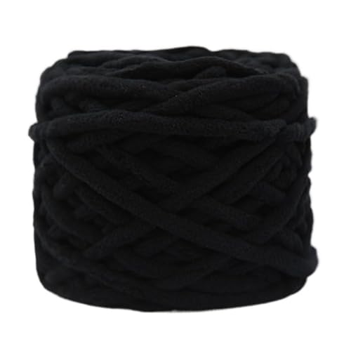 Chunky Yarn 500 G/Knäuel Chenille-Strickgarn, Weiches Eis, Streifenlinie, Baumwollgarn, DIY-Wollgarn For Handstricken Von Schals, Dickes Wollgarn(20-black) von GIJMZY