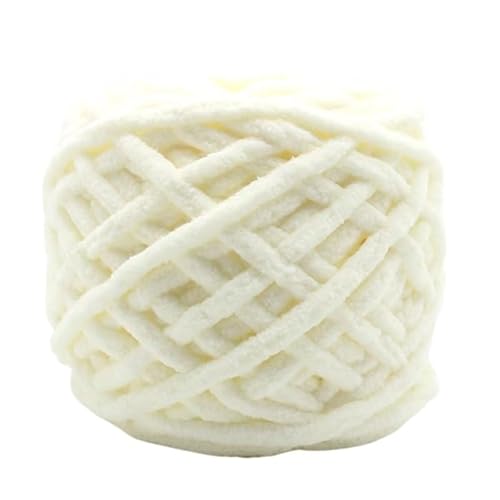 Chunky Yarn 500 G Chenille-Garn, Polyester, Veganes Grobes Garn, Jumbo-Garn, Strickmaterialien For Stricken Von Schals, Decken(01 Milky White) von GIJMZY