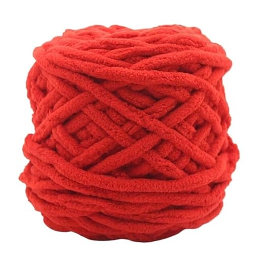 Chunky Yarn 500 G Chenille-Garn, Polyester, Veganes Grobes Garn, Jumbo-Garn, Strickmaterialien For Stricken Von Schals, Decken(11 bright red) von GIJMZY