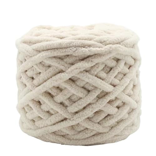 Chunky Yarn 500 G Chenille-Garn, Polyester, Veganes Grobes Garn, Jumbo-Garn, Strickmaterialien For Stricken Von Schals, Decken(15 beige) von GIJMZY