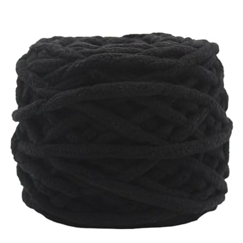 Chunky Yarn 500 G Chenille-Garn, Polyester, Veganes Grobes Garn, Jumbo-Garn, Strickmaterialien For Stricken Von Schals, Decken(20 Black) von GIJMZY