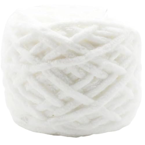 Chunky Yarn 500 G Chenille-Garn, Polyester, Veganes Grobes Garn, Jumbo-Garn, Strickmaterialien For Stricken Von Schals, Decken(43 Pure White) von GIJMZY