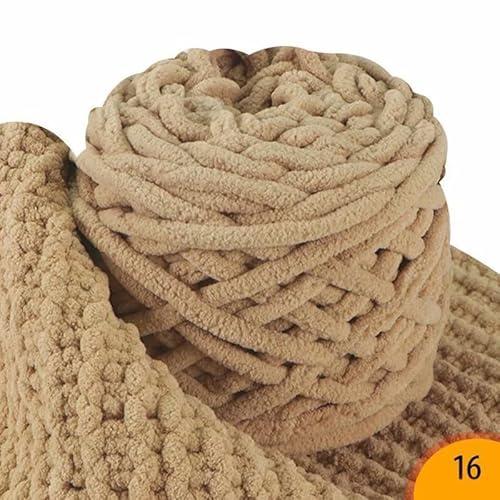Chunky Yarn 500 g/Knäuel, gemischtes Garn, dicke Linie, Strickgarn, grobe Fäden, Bonbonfarben, weich, selbstgewebt, DIY-Schal, Pullover, handgefertigtes Stricken(Khaki) von GIJMZY