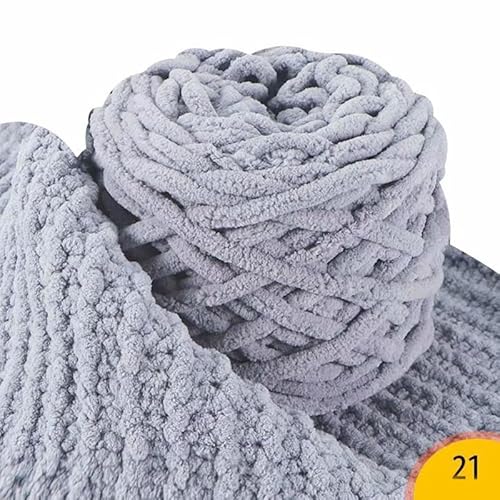 Chunky Yarn 500 g/Knäuel, gemischtes Garn, dicke Linie, Strickgarn, grobe Fäden, Bonbonfarben, weich, selbstgewebt, DIY-Schal, Pullover, handgefertigtes Stricken(Light Grey) von GIJMZY