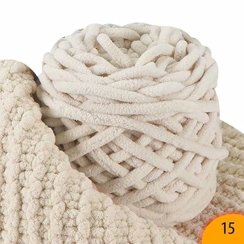 Chunky Yarn 500 g/Knäuel, gemischtes Garn, dicke Linie, Strickgarn, grobe Fäden, Bonbonfarben, weich, selbstgewebt, DIY-Schal, Pullover, handgefertigtes Stricken(Light khaki) von GIJMZY