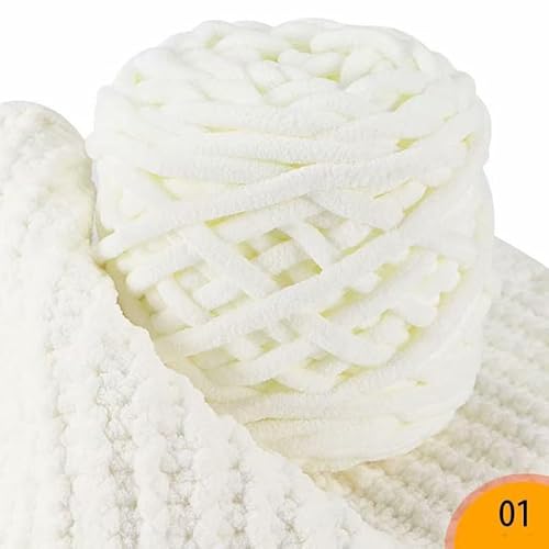 Chunky Yarn 500 g/Knäuel, gemischtes Garn, dicke Linie, Strickgarn, grobe Fäden, Bonbonfarben, weich, selbstgewebt, DIY-Schal, Pullover, handgefertigtes Stricken(WHITE) von GIJMZY