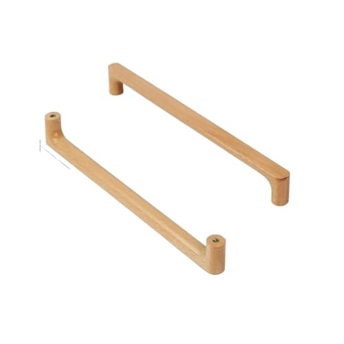 GIJMZY Holzgriffe Für Schränke 2 Stück Holzschrankgriffe Massive Holzküchentürgriffe Kommode Kleiderschrank Knöpfe Schrank Schubladengriff Möbelgriffe(Beech-C256mm) von GIJMZY