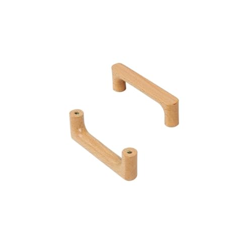GIJMZY Holzgriffe Für Schränke 2 Stück Holzschrankgriffe Massive Holzküchentürgriffe Kommode Kleiderschrank Knöpfe Schrank Schubladengriff Möbelgriffe(Beech-C96mm) von GIJMZY