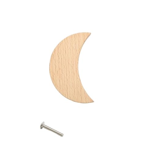 GIJMZY Holzgriffe Für Schränke 4 Stück schöne Herzform Möbelgriffe Mond Schublade Holzknöpfe Dekoration Schrank Holzgriffe(4x6cm) von GIJMZY