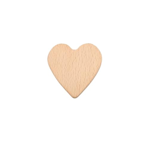 GIJMZY Holzgriffe Für Schränke 4 Stück schöne Herzform Möbelgriffe Mond Schublade Holzknöpfe Dekoration Schrank Holzgriffe(6x6cm) von GIJMZY