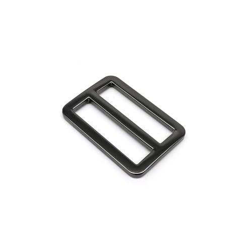 GIJMZY Metall Schnallen Schieber 20 Stück Metall verdicktes Leder Schultertasche Gurtband Web Rechteck einstellen Tri-Gleitschnalle Slider Loop Ring Reparatur(Gun Black,Inside Wide 20mm) von GIJMZY